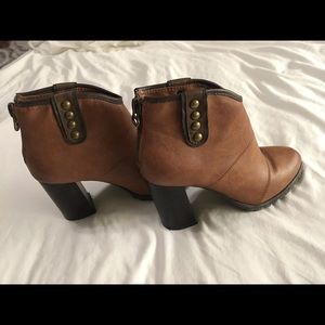Electric Karma Brown Leather Studded Ankle Boots